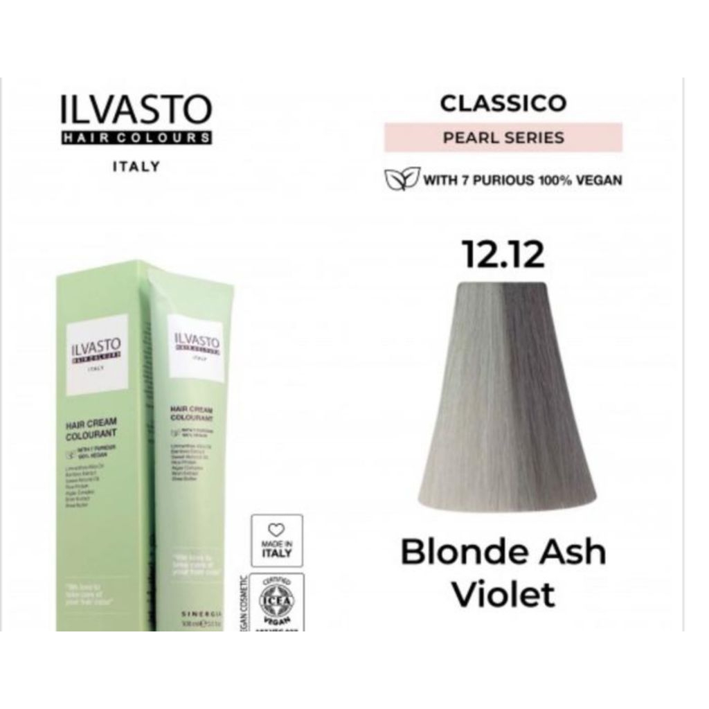 Cat Rambut Ilvasto Hair Color Italy Silver Ash Blonde/ Abu Grey 100 mL 12.12 Vegan