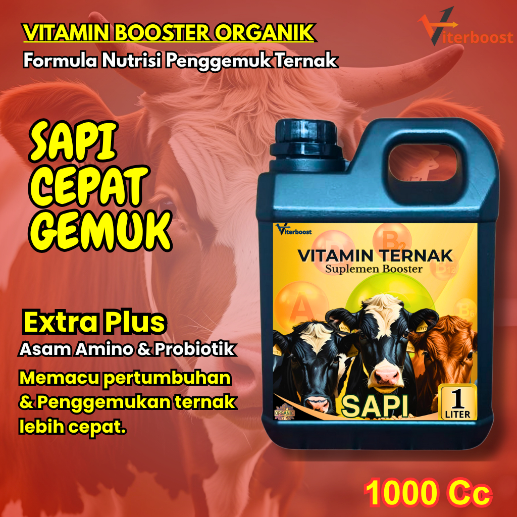Vitamin Vitamin Sapi Agar Cepat Gemuk / Probiotik Organik Penggemuk & Penambah Nafsu Makan Ternak / 