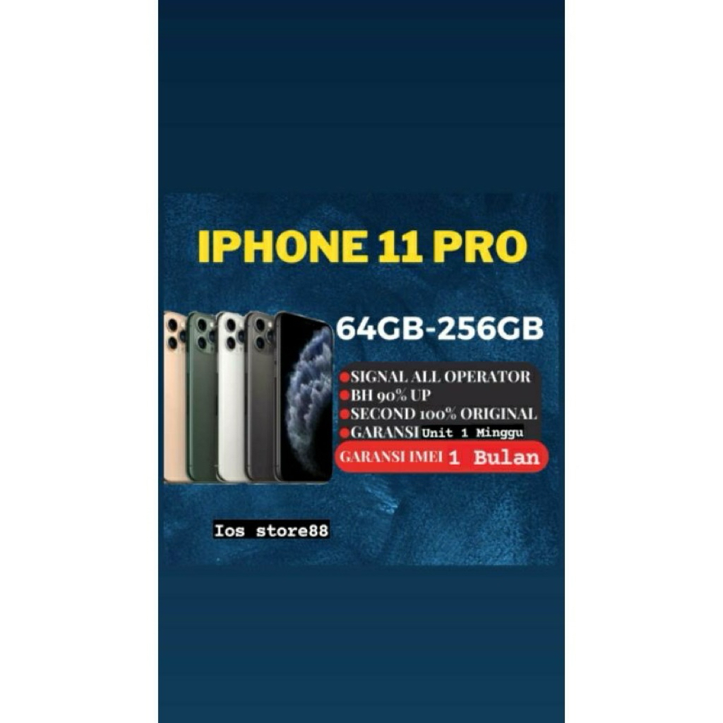 IPHONE 11 PRO 64GB/256GB/512GB MULUS LIKE NEW ORIGINAL