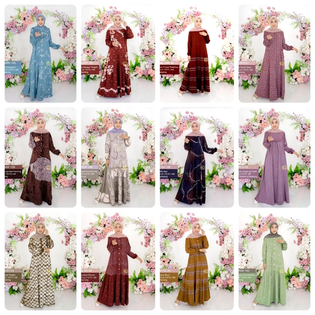 ELZHAF/ELZHAF TWILL ORI/ELZHAF BATIK/DASTER/GAMIS/PAKAIAN WANITA/DRESS TWILL ELZHAF BATIK SIZE M
