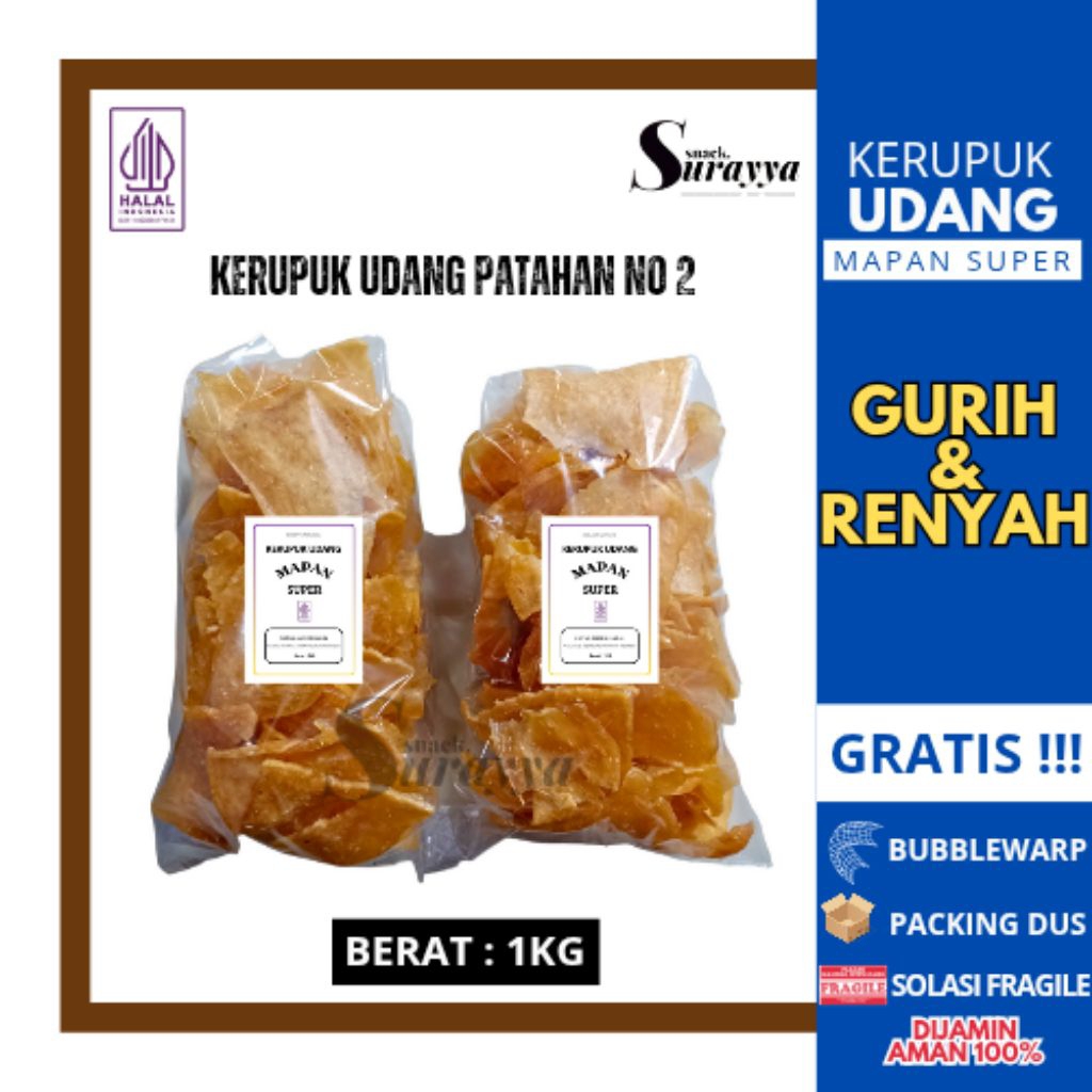 Kerupuk udang patahan no 2 kerupuk udang mentah 1kg