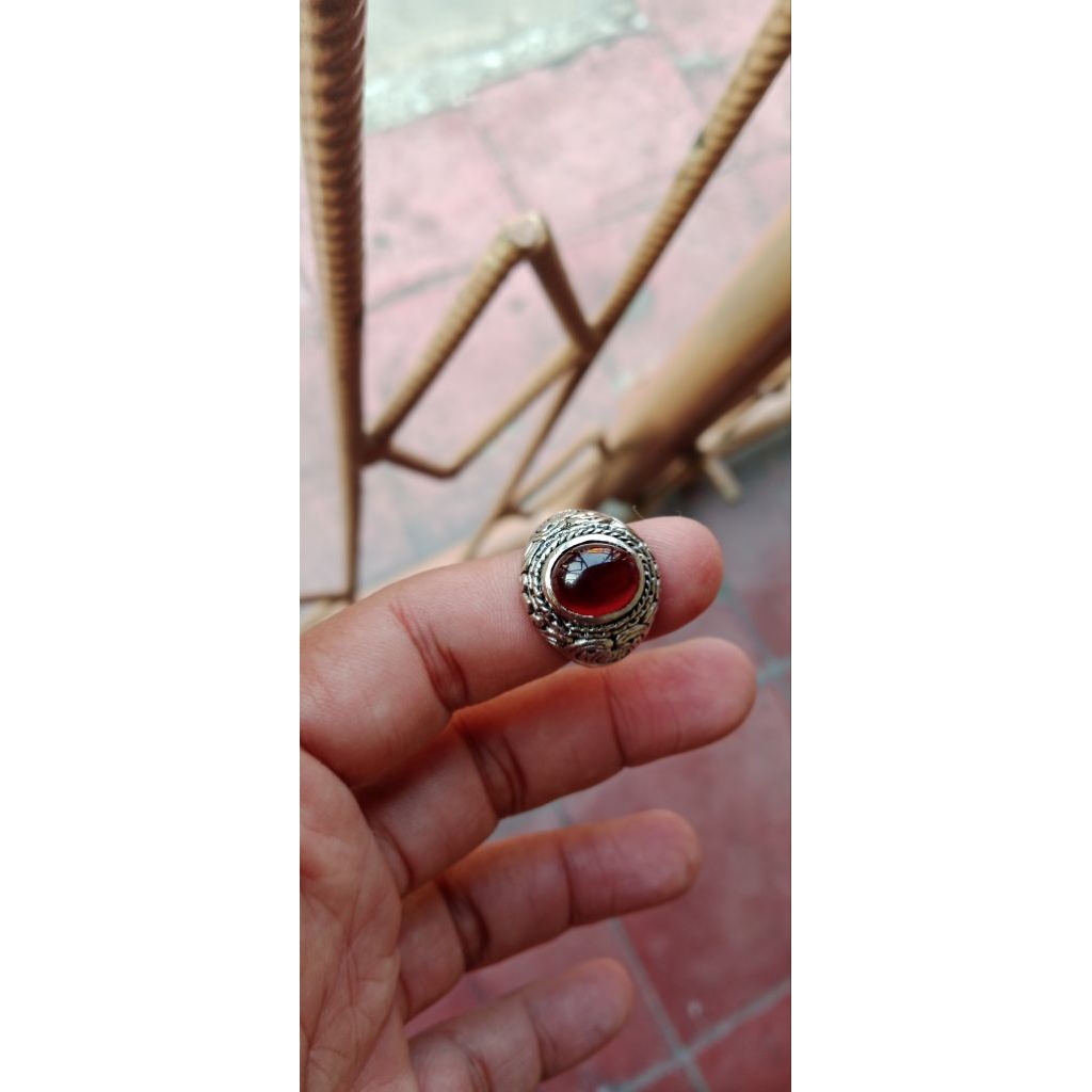 Cincin Red garnet natural