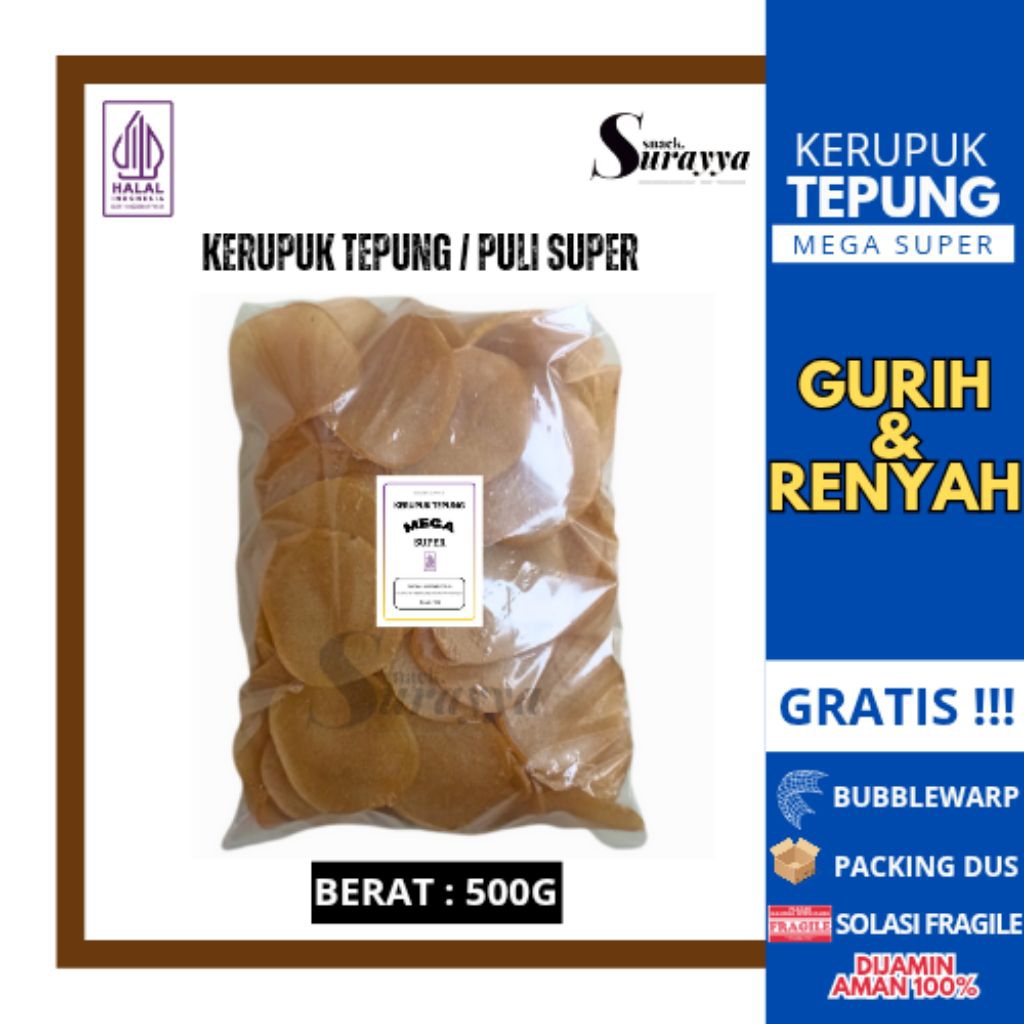Kerupuk tepung kerupuk puli bulat mega super 500g
