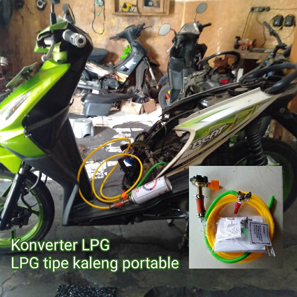 Konverter gas LPG Sepeda Motor, LPG Tipe Kaleng Portable