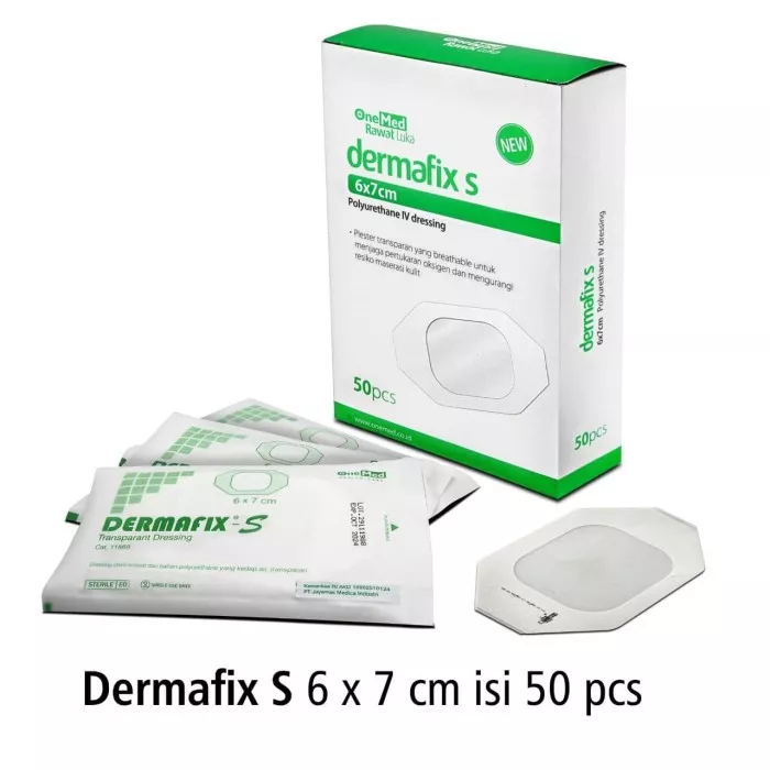ONEMED Dermafix S 6x7cm Plester Infus Kateter Transparan Anti AIr