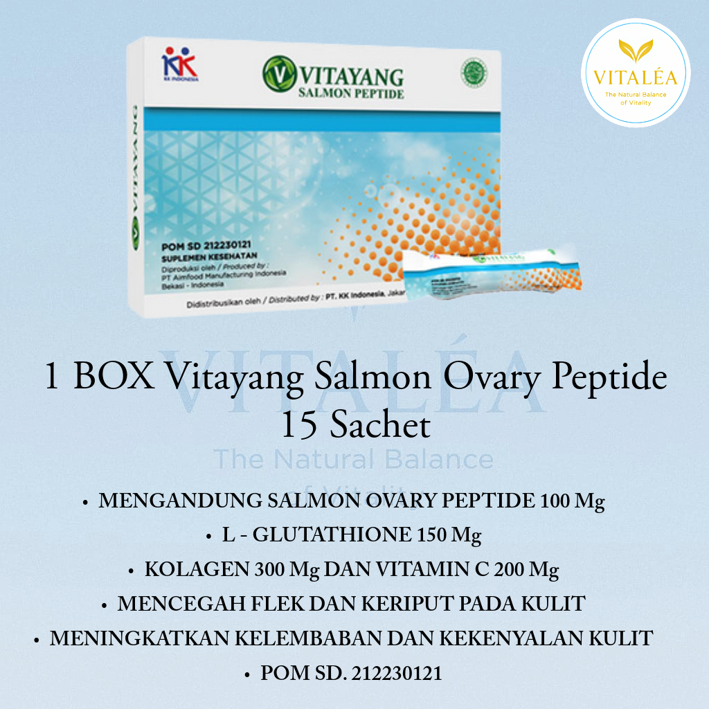 Vitayang SOP Salmon Ovary Peptide Kesehatan Tubuh Kulit Original dari KK Indonesia dengan Glutathion