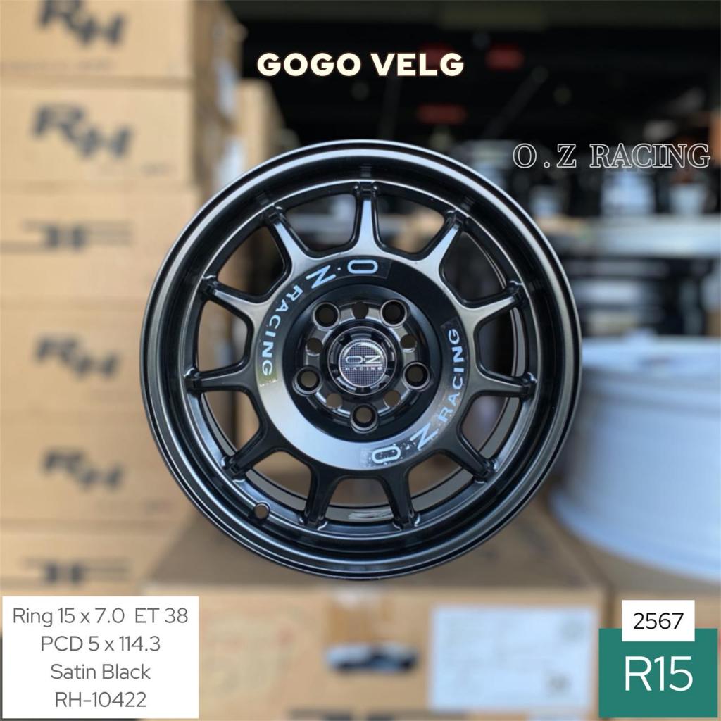 Velg Mobil R15 OZ Racing PCD 5X114,3 Lebar 7 ET 38 Satin Black Ertiga Innova CRV Luxio Carry Ring 15
