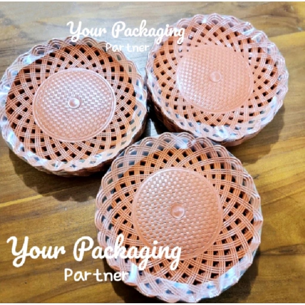 Piring Plastik Rotan Tebal
