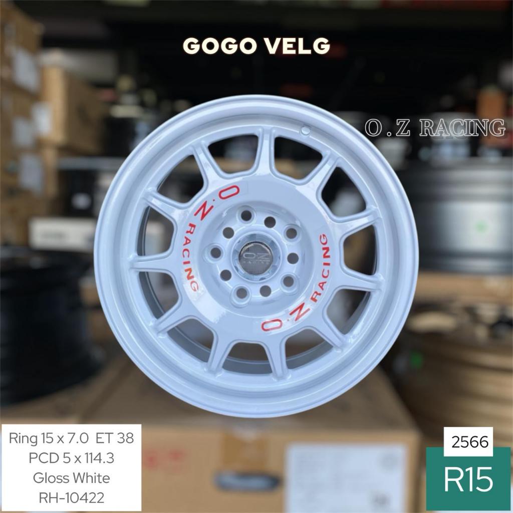 Velg Mobil R15 OZ Racing PCD 5X114,3 Lebar 7 ET 38 Gloss White Ertiga Innova CRV Luxio Carry Ring 15