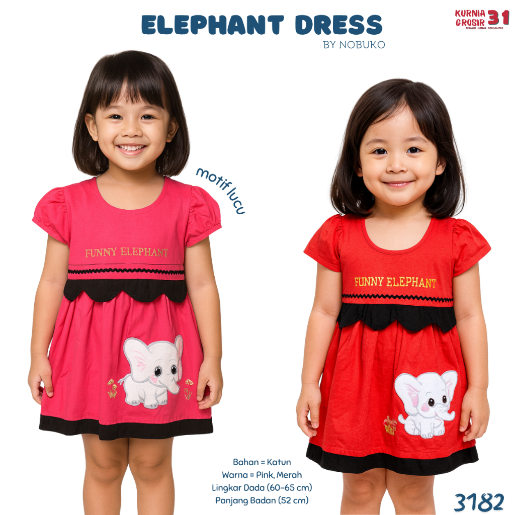 Dress Anak Perempuan Katun  Motif – Dress Anak Pesta  Katun Jepang - 3182