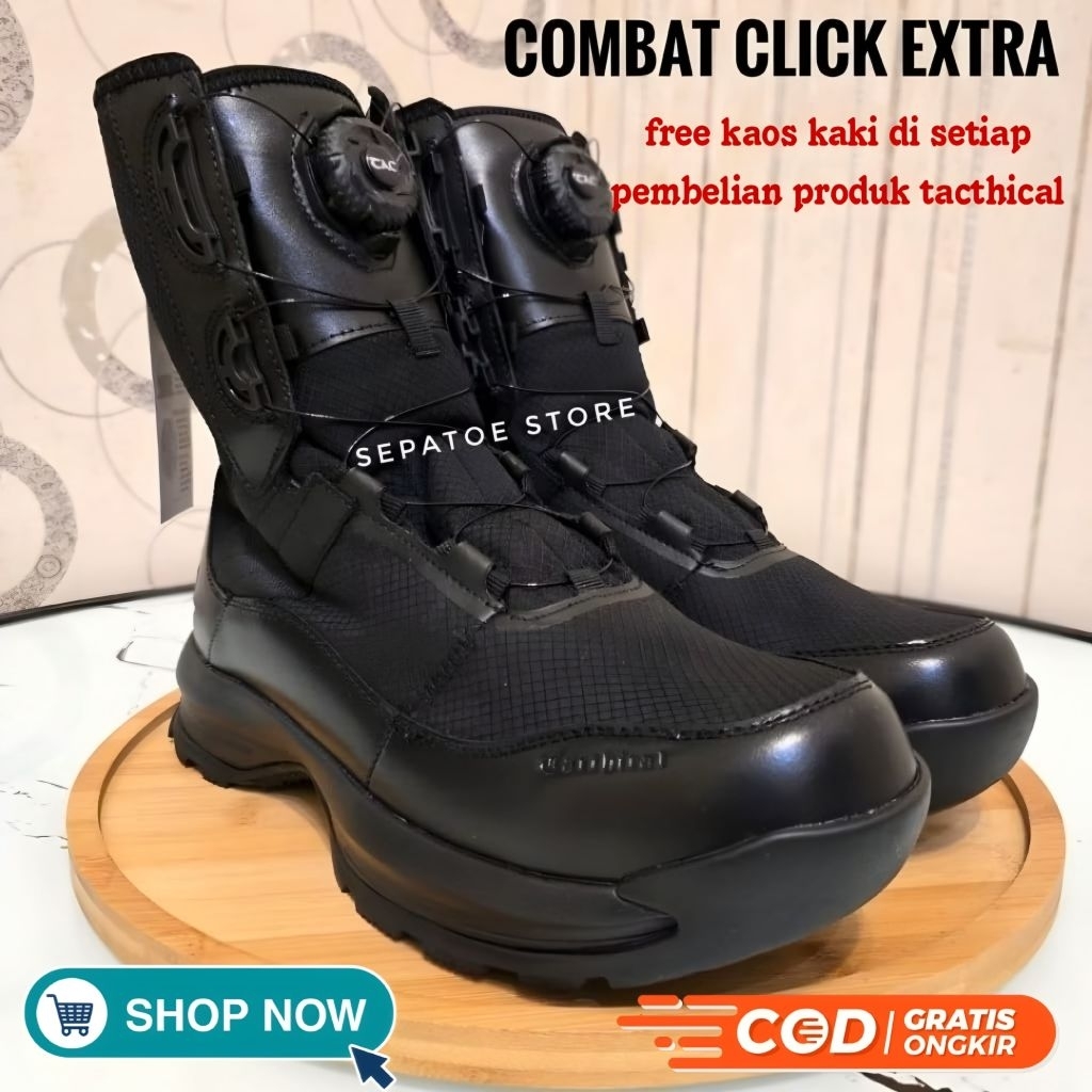 SEPATU PDL TALI PUTAR TACTICAL COMBAT CLICK EXTRA KULIT ASLI SEPATU PDL TACTICAL TALI PUTAR