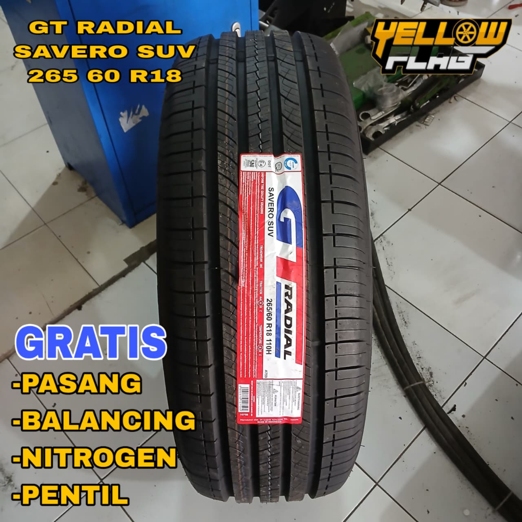 Ban mobil standar pajero fortuner ring 18 murah merk GT RADIAL SAVERO SUV UKURAN 265 60 R18 Tubeless