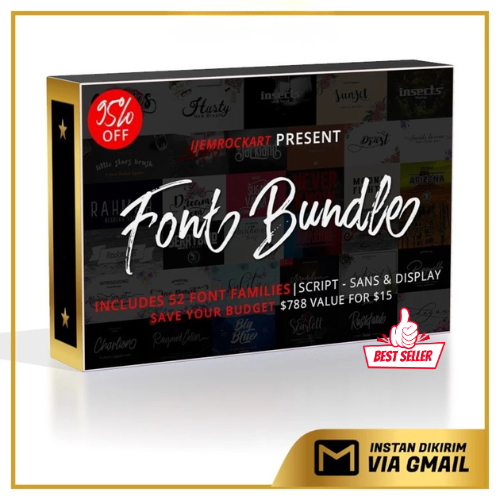 52 Font Bundle Premium | Koleksi Font Eksklusif untuk Desain Kreatif & Profesional