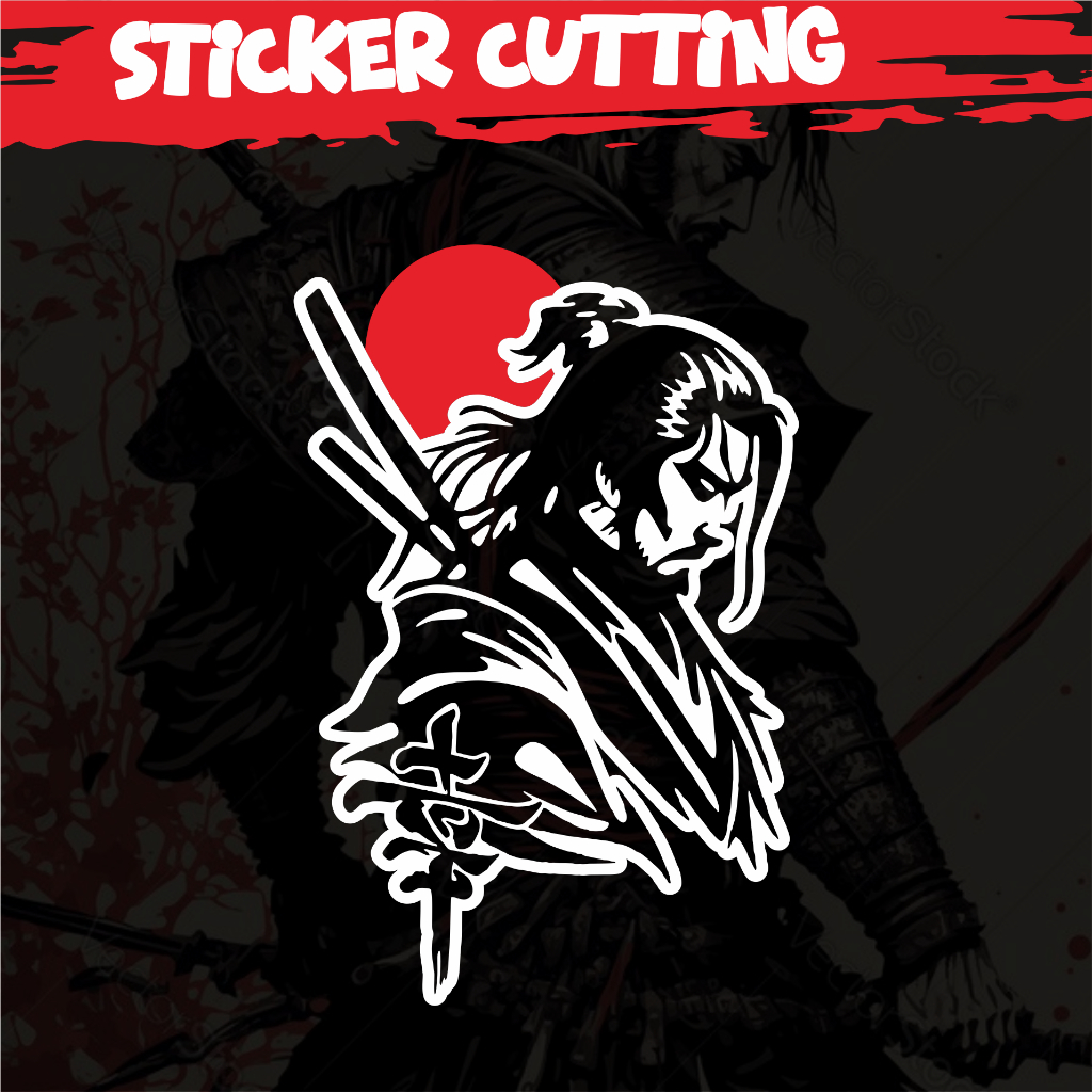 Stiker Samurai Jepang Cutting / Sticker Samurai Assasin Anti Air