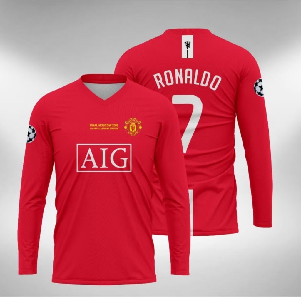 JERSEY RONALDO MU HOME 2007/2008 FULL PRINTING LENGAN PANJANG