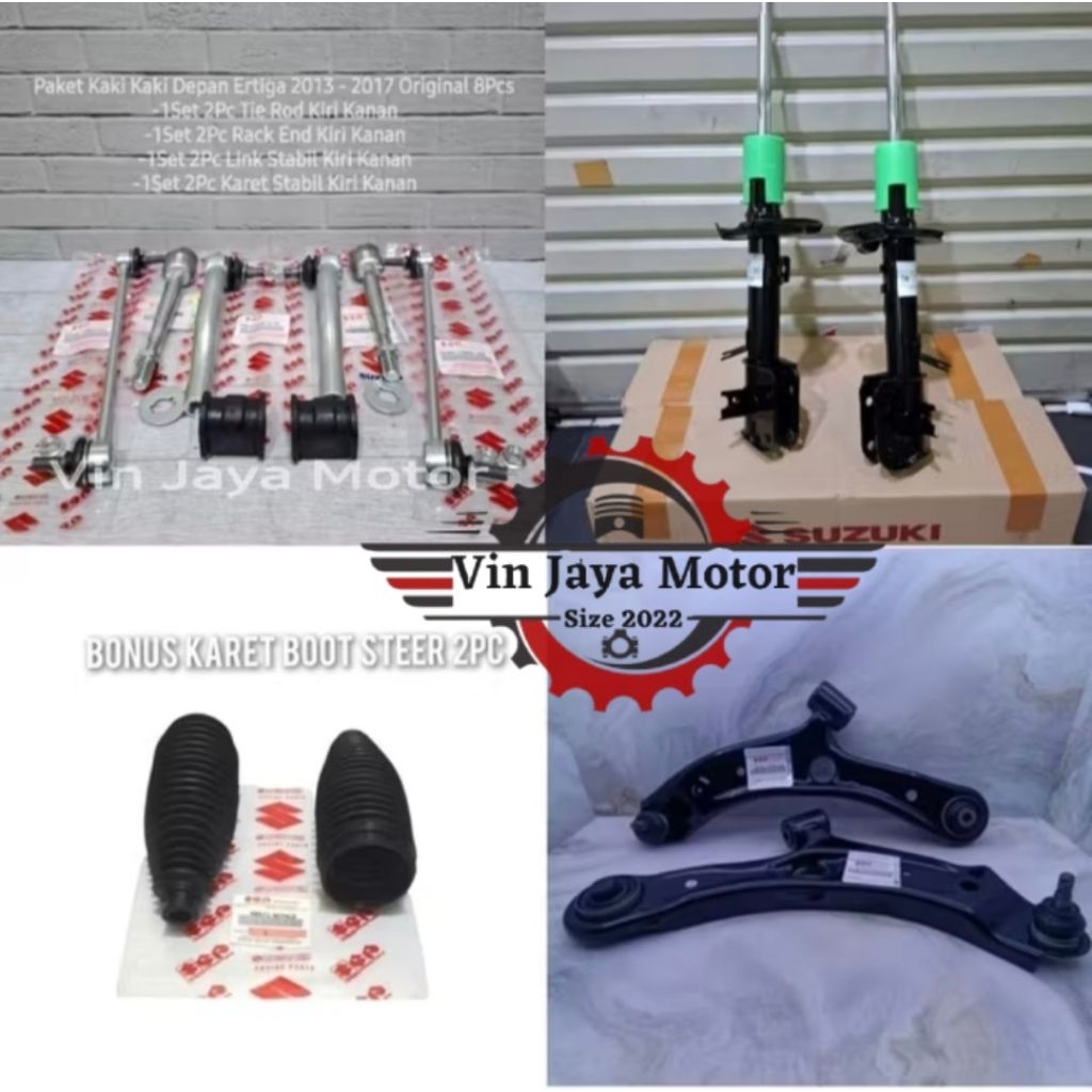 Paketan Kaki Kaki Depan Komplit Tie Rod Rack End Link Stabil Karet Stabil Lower Arm Shock Breaker De