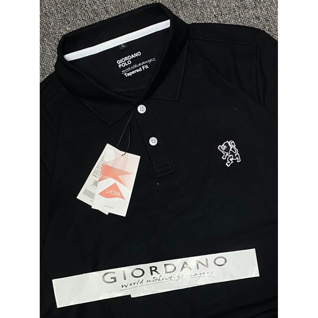Polo Shirt Giordano Hitam Lion 3D Man Shirt