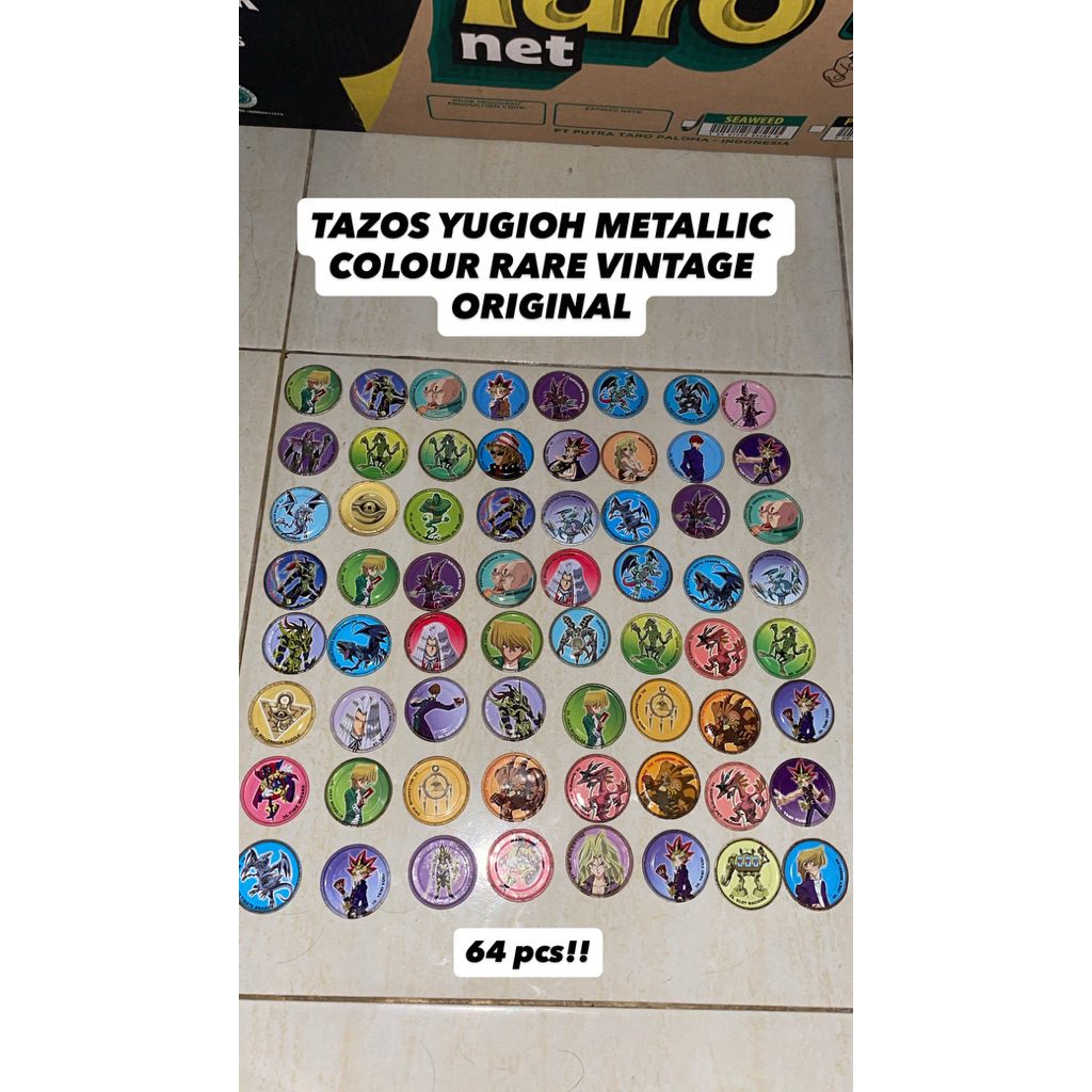 Tazos vintage yugioh metallic colour very rare 64 pcs original yu gi oh