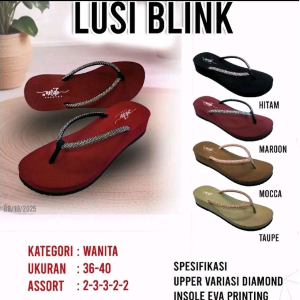 SANDAL ANDO LUSI BLINK WEDGES, sandal Ando terbaru