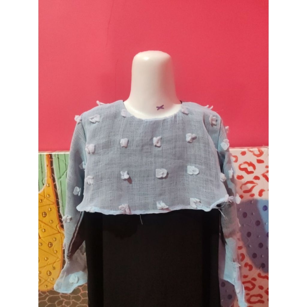 Preloved gaun gamis anak perempuan warna hitam dan biru