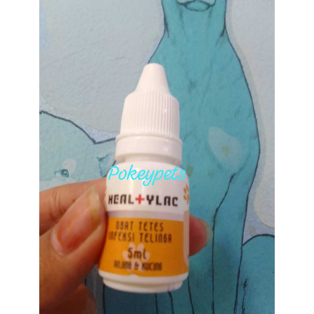 Heal+ylac Obat Tetes Infeksi Telinga Untuk Anjing & Kucing 5 ml ( mengatasi infeksi luka telinga dal