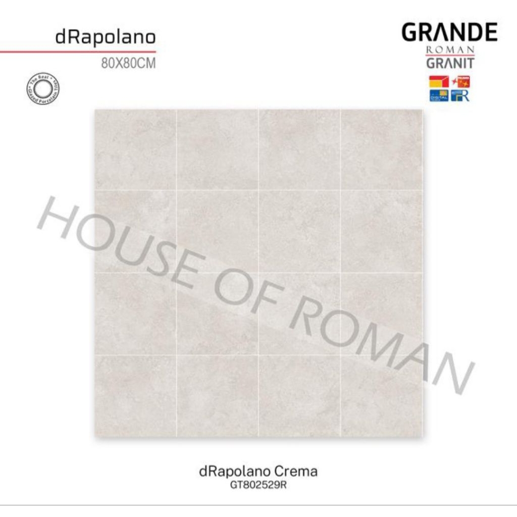 Roman Granit GT802529R dRapolano Crema 80x80 Kw1