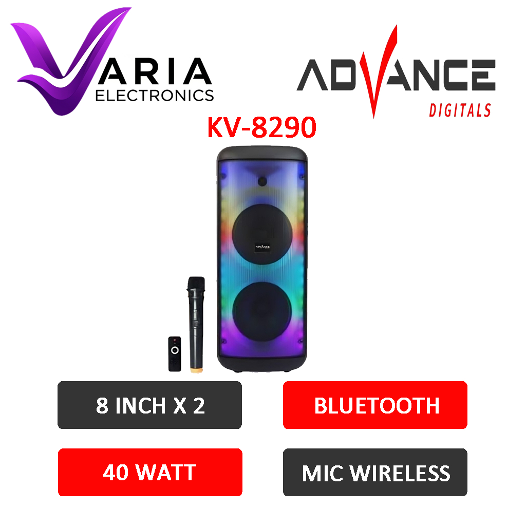 SPEAKER ADVANCE KV-8290 SPEAKER MEETING PORTABLE 8 INCH X 2 BLUETOOTH MIC WIRELESS