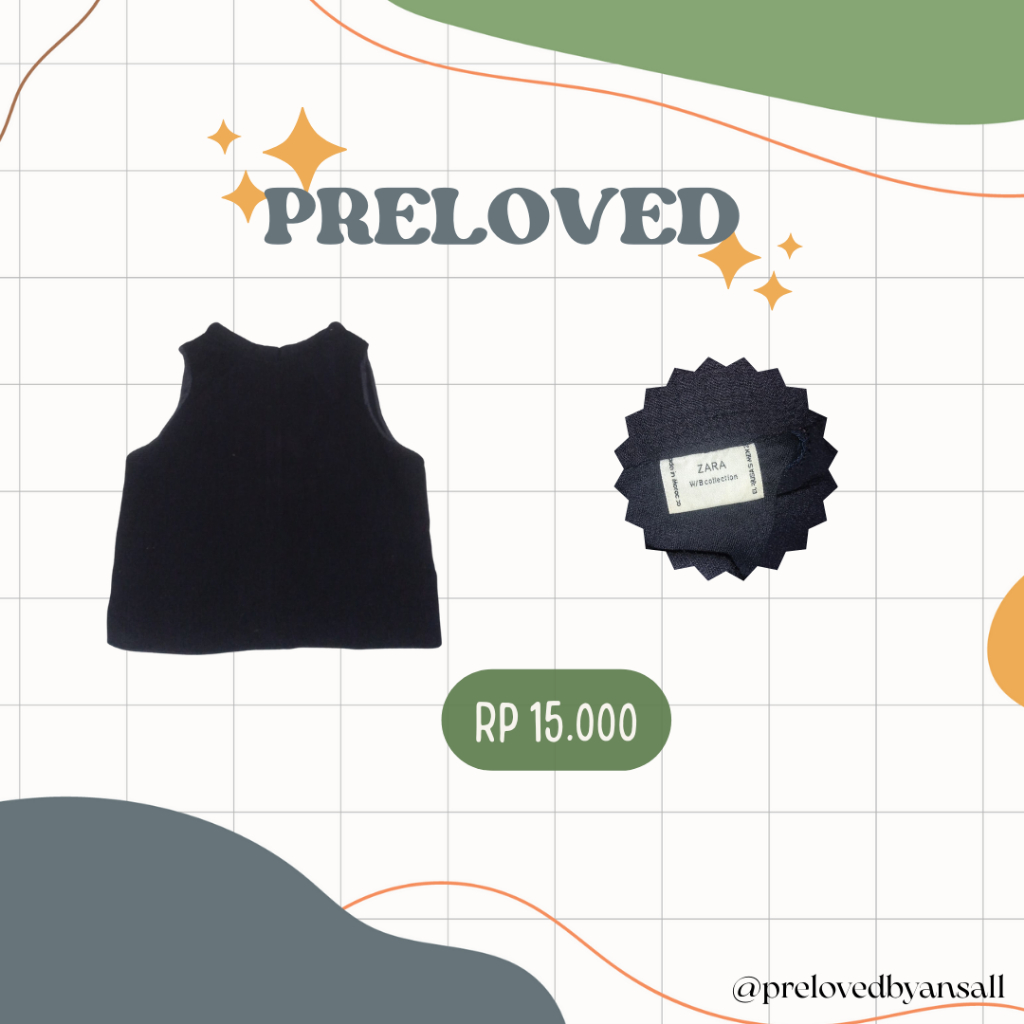 BAJU CROP ZARA PRELOVED