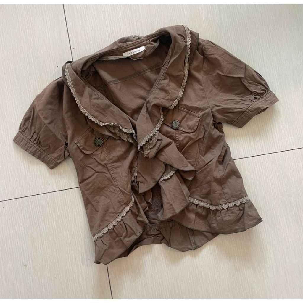 Choco Semi Blazer by Axes Femme Preloved [Termurah]