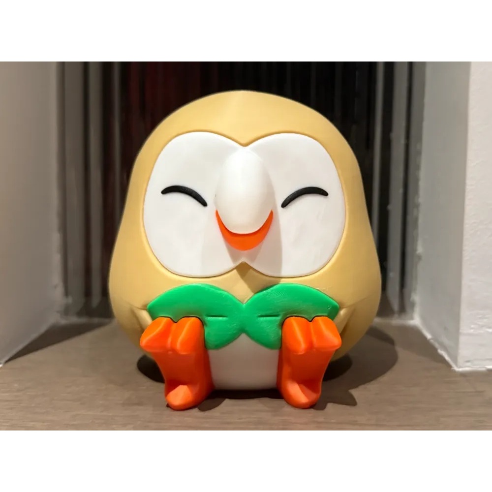 Mainan Figure Pokemon Rowlet | Rowlet 3D Printed | Action Figure Pokemon Rowlet 15cm