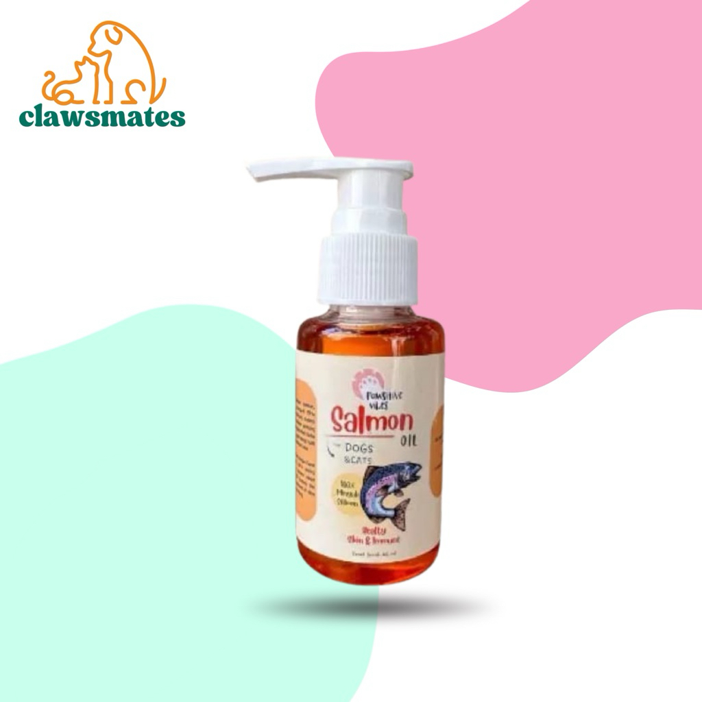 Salmon Oil Vitamin by Pawsitive Vibes - Minyak Salmon Murni 100% untuk Kucing Anjing  - Vitamin Bulu