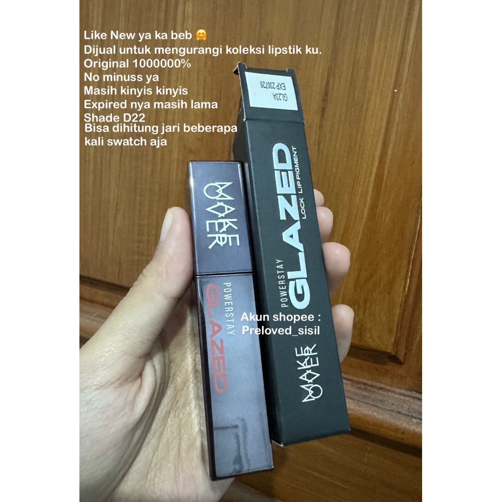 Make Over Powerstay lipglazed shade D22 Lowkey preloved