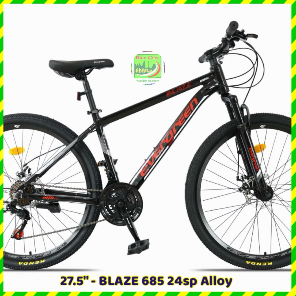 SEPEDA GUNUNG MTB 27.5 EVERGREEN BLAZE 685 ALLOY - 3X8Sp INNER CABLE DISC BRAKE.