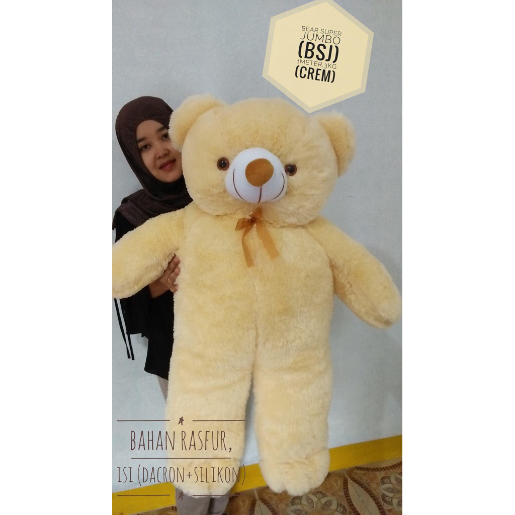 BONEKA BEAR SUPER JUMBO CREAM BERUANG TEDDY BEAR