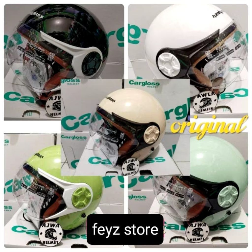 HELM CARGLOSS YRH HIJAB/HELM RETRO/HELM HALF FACE ORIGINAL CARGLOSS 100%