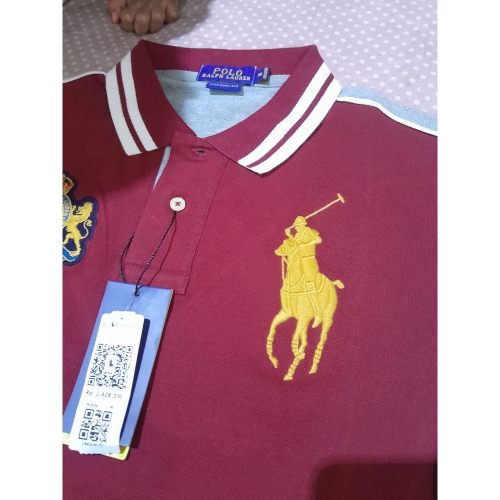 polo ralph lauren original maroon grey