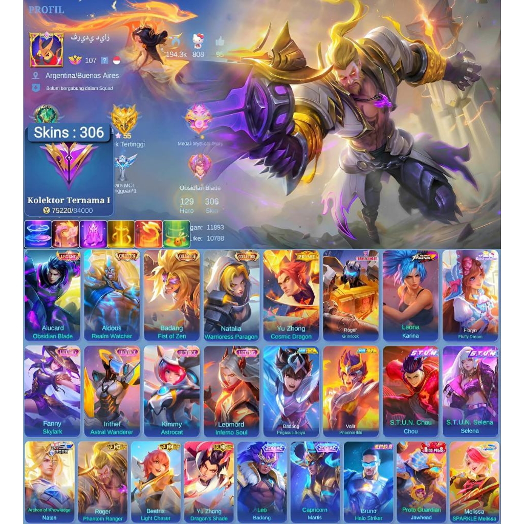 Akun gg sultan mlbb termurah