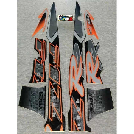 STRIPING FIZ R FIZR 2001 2002 HITAM ORANGE OREN SILVER FULL CLUTCH
