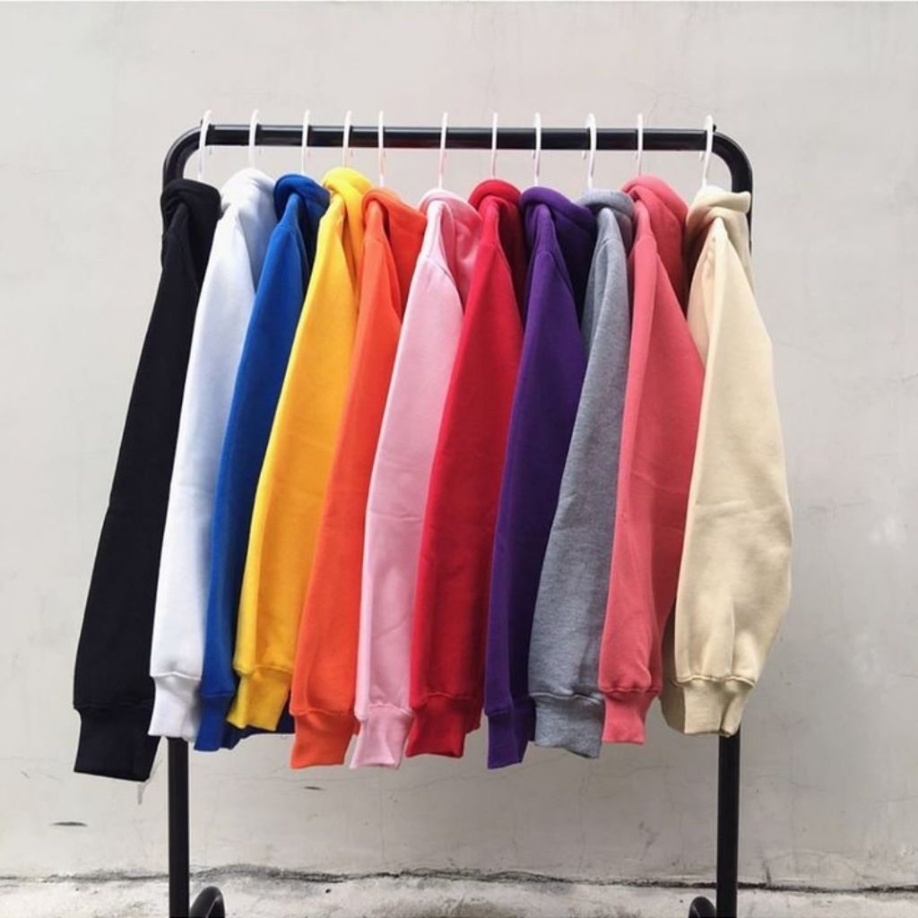 Hoodie hitam polos 280gsm hoodie tebal lembut halus