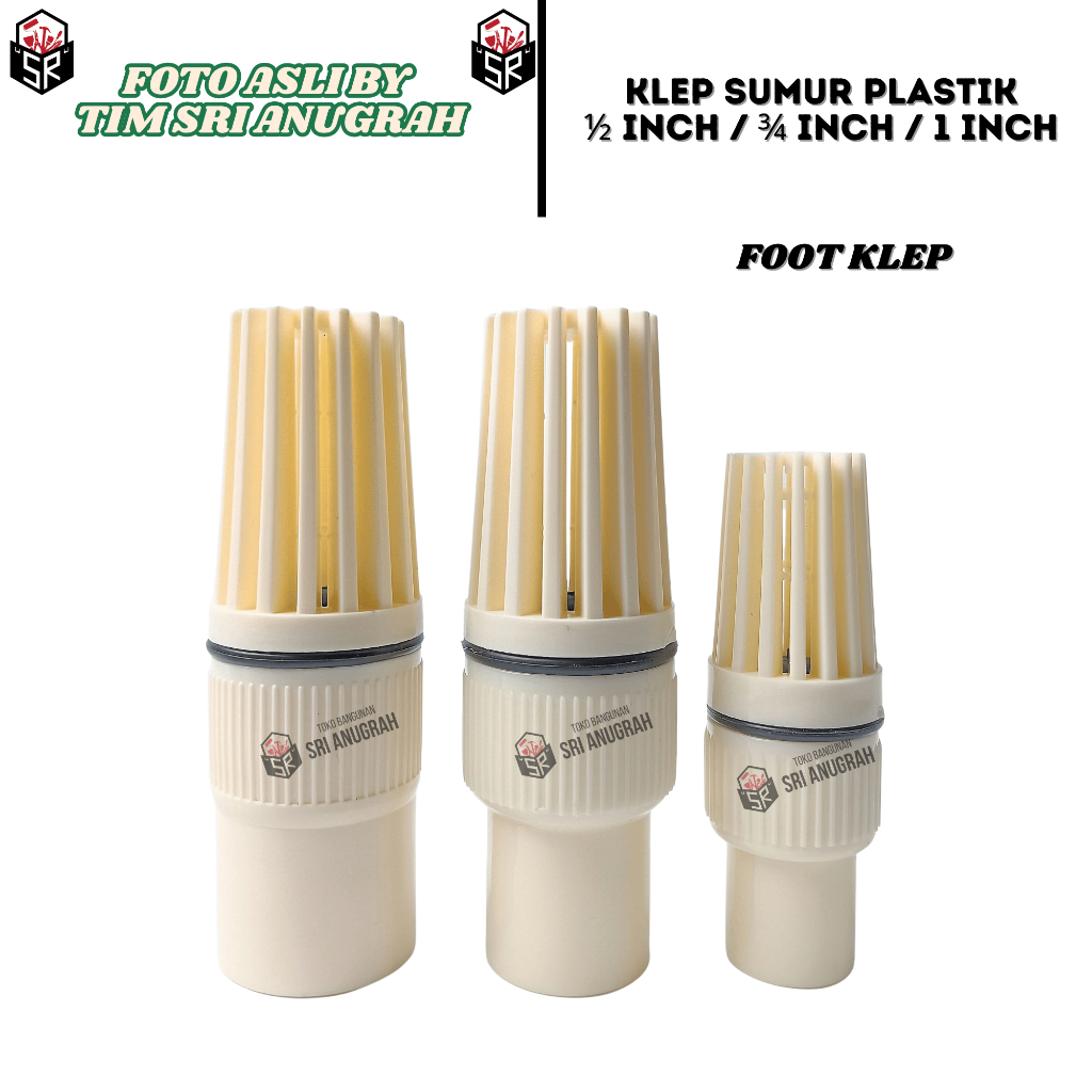 Foot Klep Sumur Plastik Jumbo Filter Sumur Pompa Air 1/2 - 3/4 - 1 inch