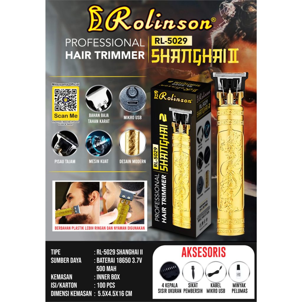Alat Mesin Cukur Rambut Portable ERolinson /alat potong rambut / Alat Cukur Cas Ulang ERolinson