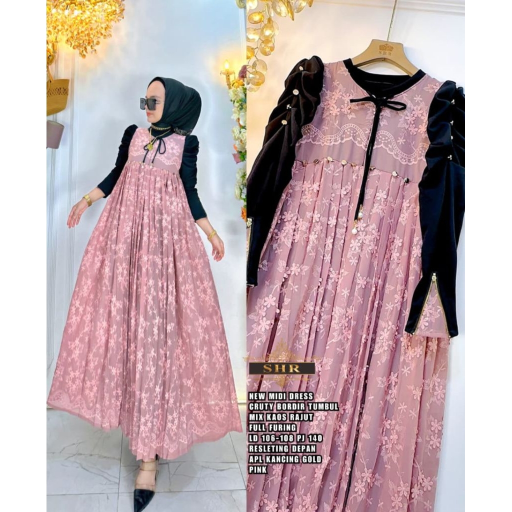 MIDI DRESS CERUTY BORDIR#by SHR