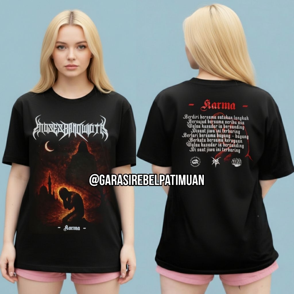 Original Tshirt Moses Bandwidth - Karma Gothic Metal Tshirt Metal x garasi rebel distro / kaos metal