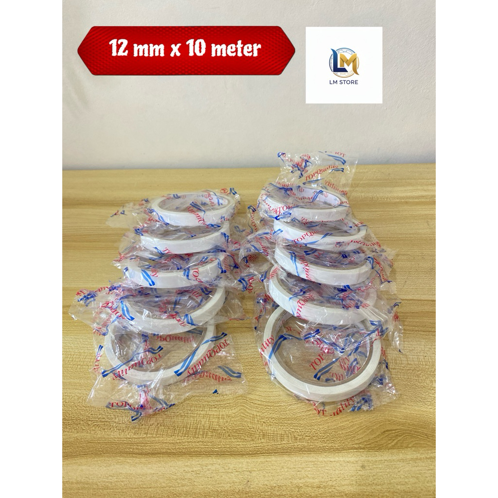 Double tape kertas 12 mm x 10 meter double tape rekat kuat