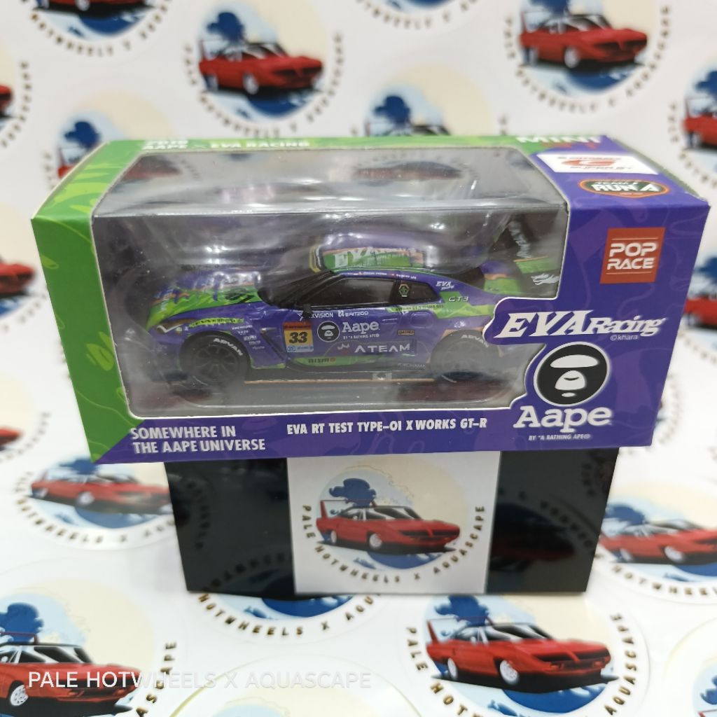 MINI GT x POPRACE EVA RT TEST TYPE-01 X WORK GT-R #33 SUPER GT GT300 2019 MGT090 NISSAN R35 GTR EVA 