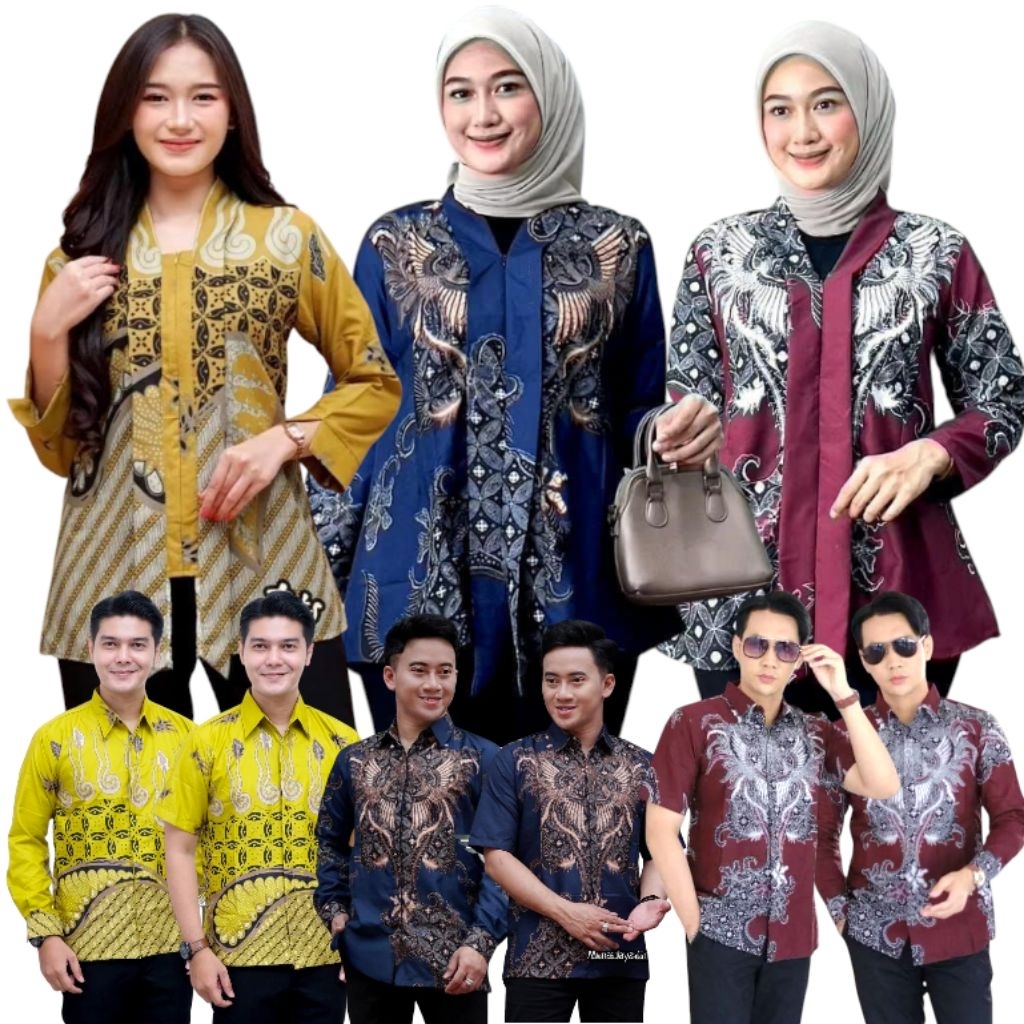 Atasan Blus Batik Rossabella Blus Etnik Couple Blus Batik Kemeja Couple Blus Batik Hem Couple blus B
