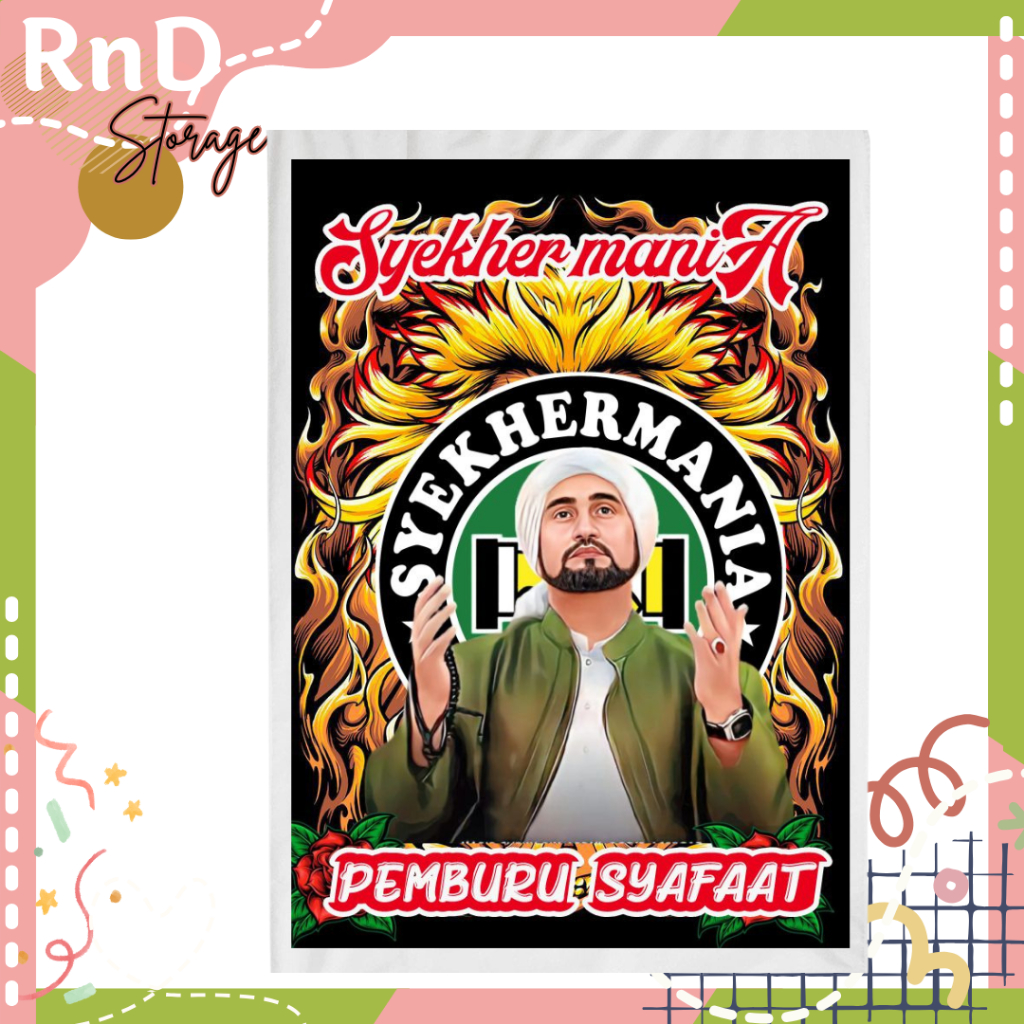 Bendera Printing / Bendera Custome Sholawatan Syekhermania Habib Syekh