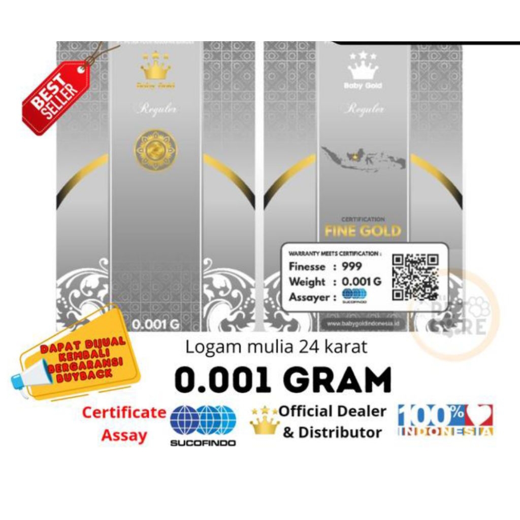 Baby gold 0,001 gram pvc