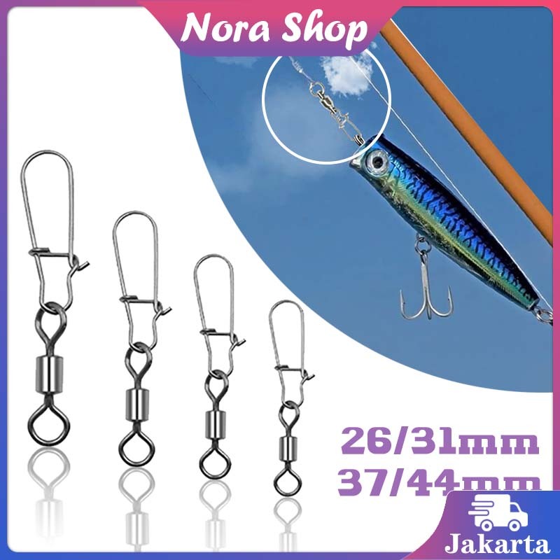 100Pcs Interlock Snap Pancing / Swivel Snap Pancing Baja Tahan Karat / Kilikili Swivel Pancing