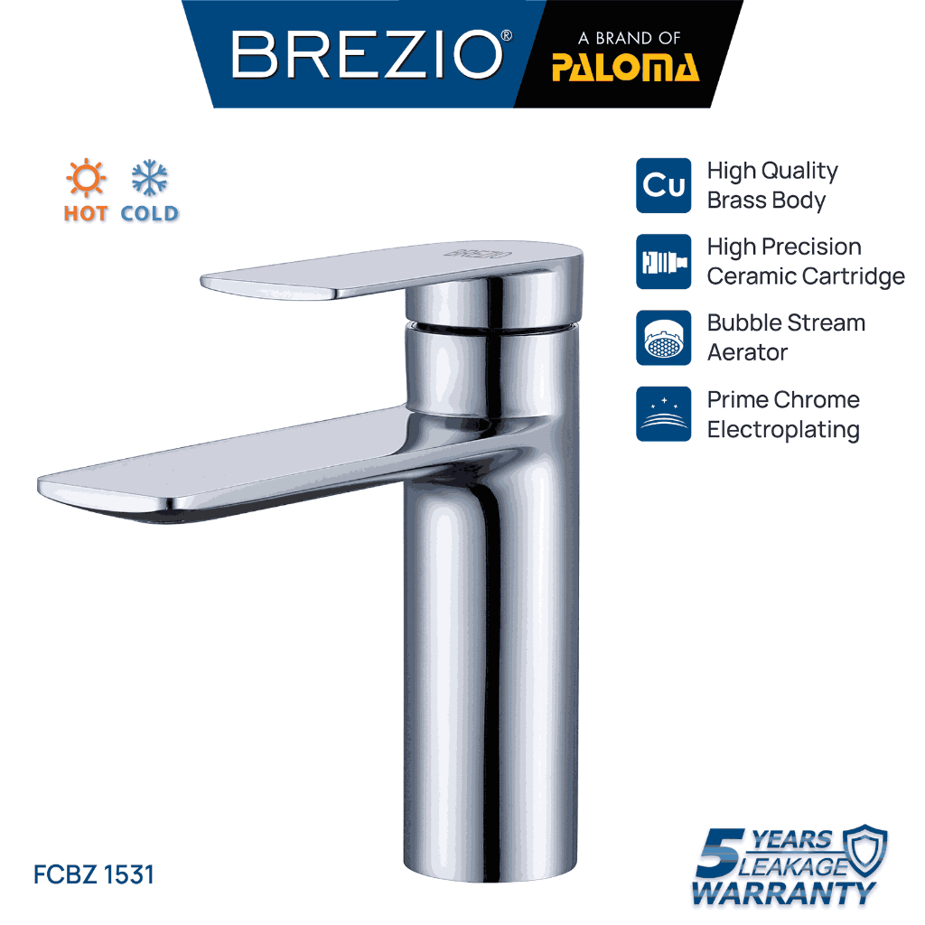 BREZIO FCBZ 1531 Keran Mixer Wastafel Keran Cuci Tangan Keran Wastafel Cold Hot Mix Panas Dingin Ker